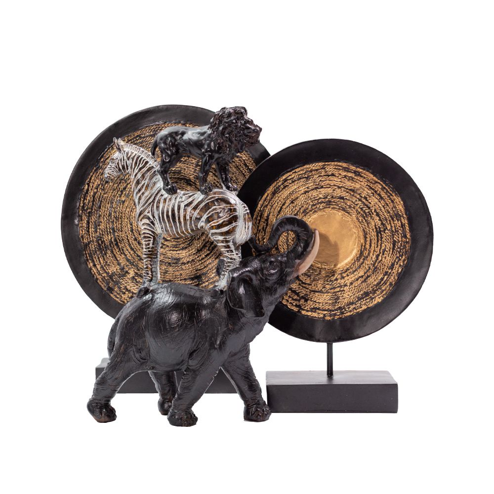 Totem decorativ AMARA din polirășină și metal, 27 x 10 x 35 cm