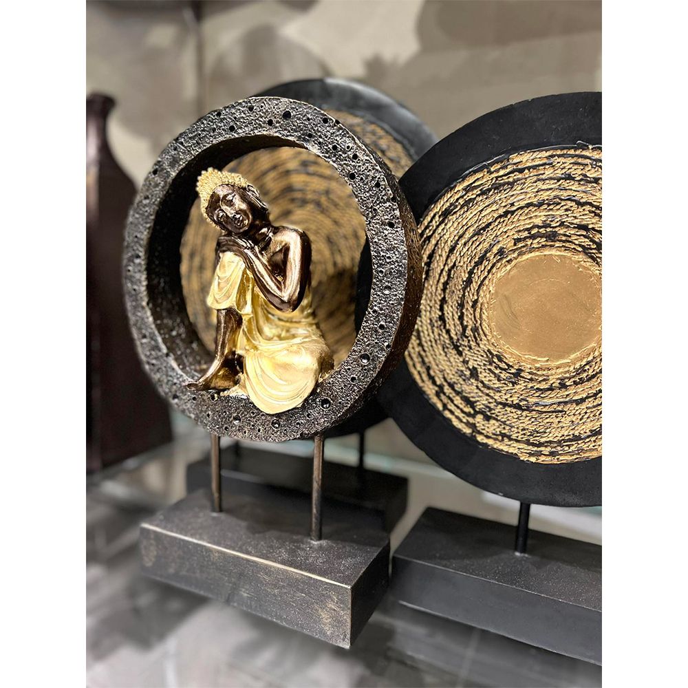 Totem decorativ AMARA din polirășină și metal, 27 x 10 x 35 cm