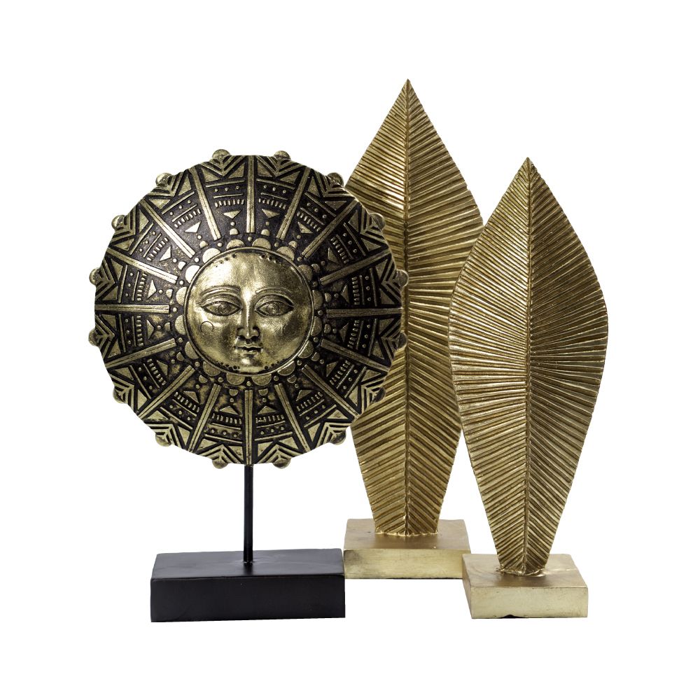 Decorațiune OSIRA din polirășină și metal, bronz și negru, 28 x 8 x 40 cm