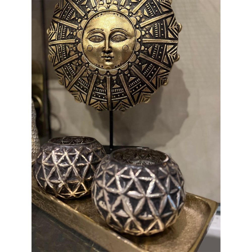 Decorațiune OSIRA din polirășină și metal, bronz și negru, 28 x 8 x 40 cm
