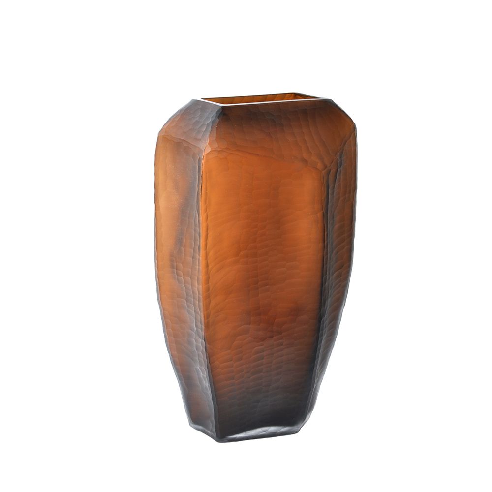 Vază decorativă OMARA maro-miere, 21 x 12 x 38 cm