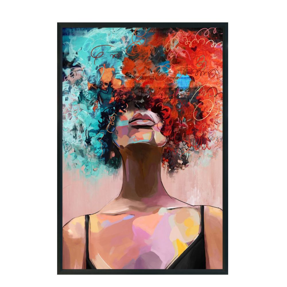 Tablou BERNADA din pânză și lemn, ramă neagră, 80 x 100 cm