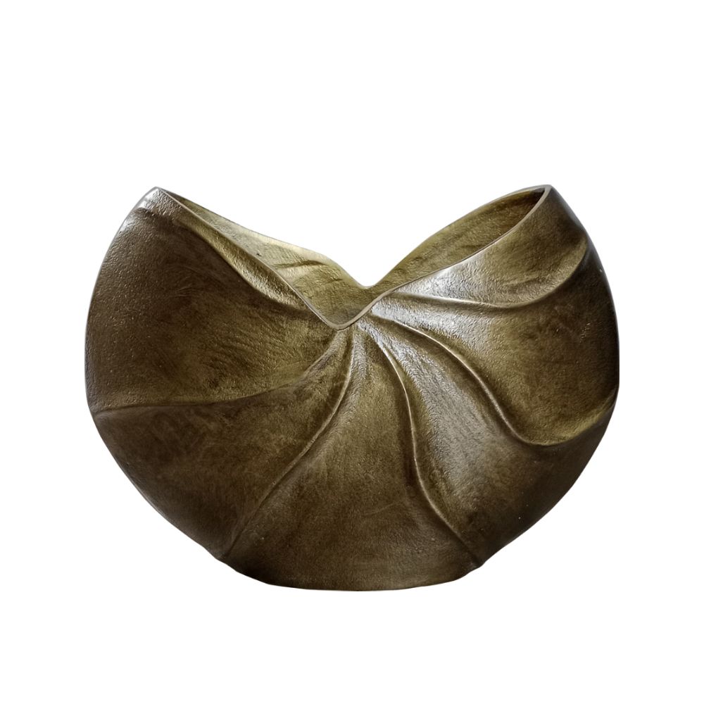 Vază TAMONA B din aluminiu, auriu antic, 38 x 13 x 28 cm