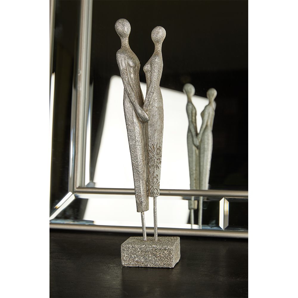 Figurină decorativă TIROVA A din polirășină argintie, 8 x 5 x 31 cm