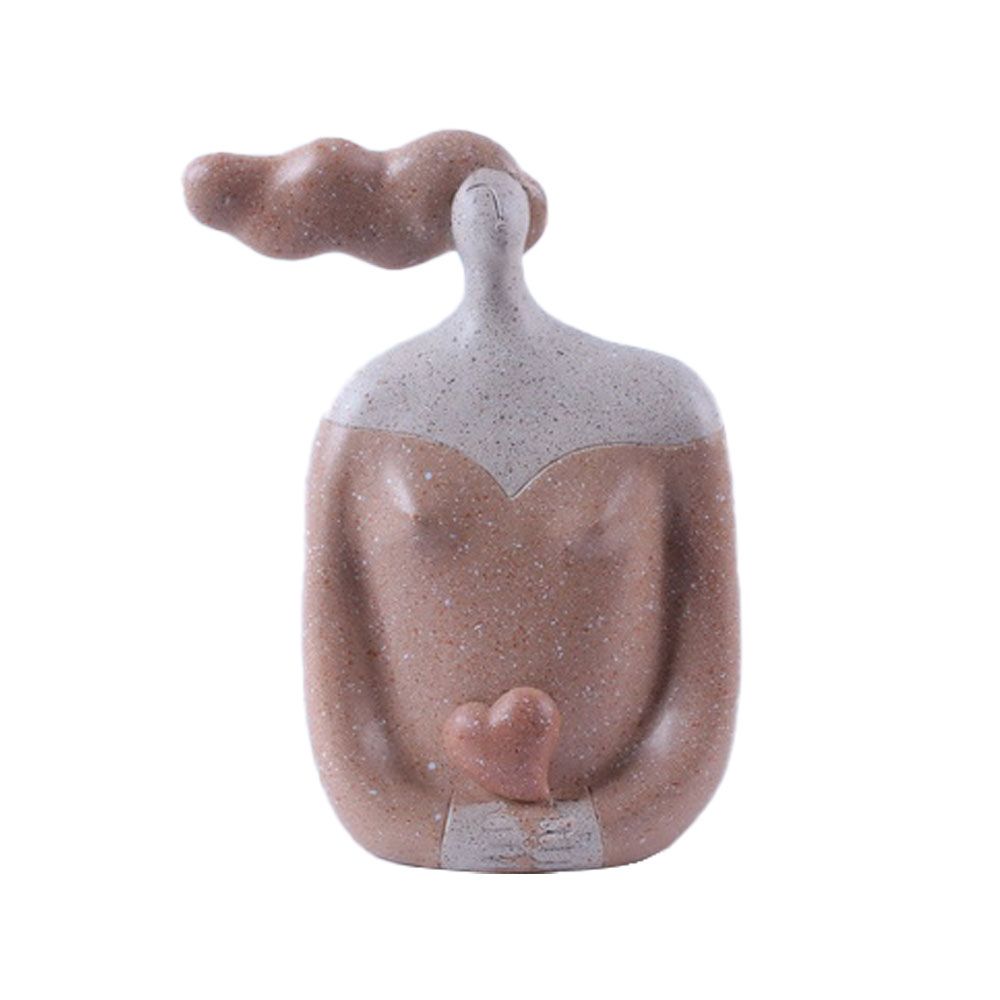 Decorațiune DALUNA PINK A din poliresină, teracotă și gri, 17 x 8 x 21 cm