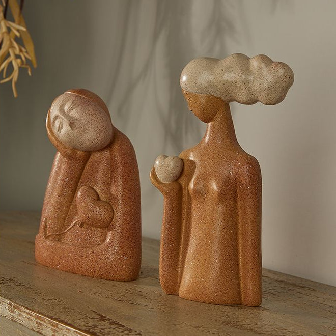 Statuie decorativă DALUNA PINK D din polirășină, 15 x 12 x 21 cm