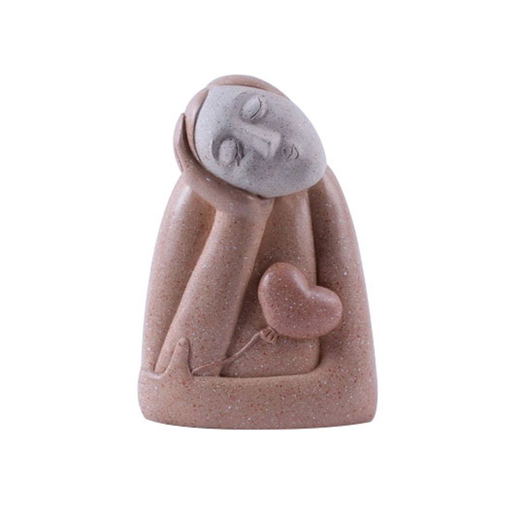 Statuie decorativă DALUNA PINK D din polirășină, 15 x 12 x 21 cm