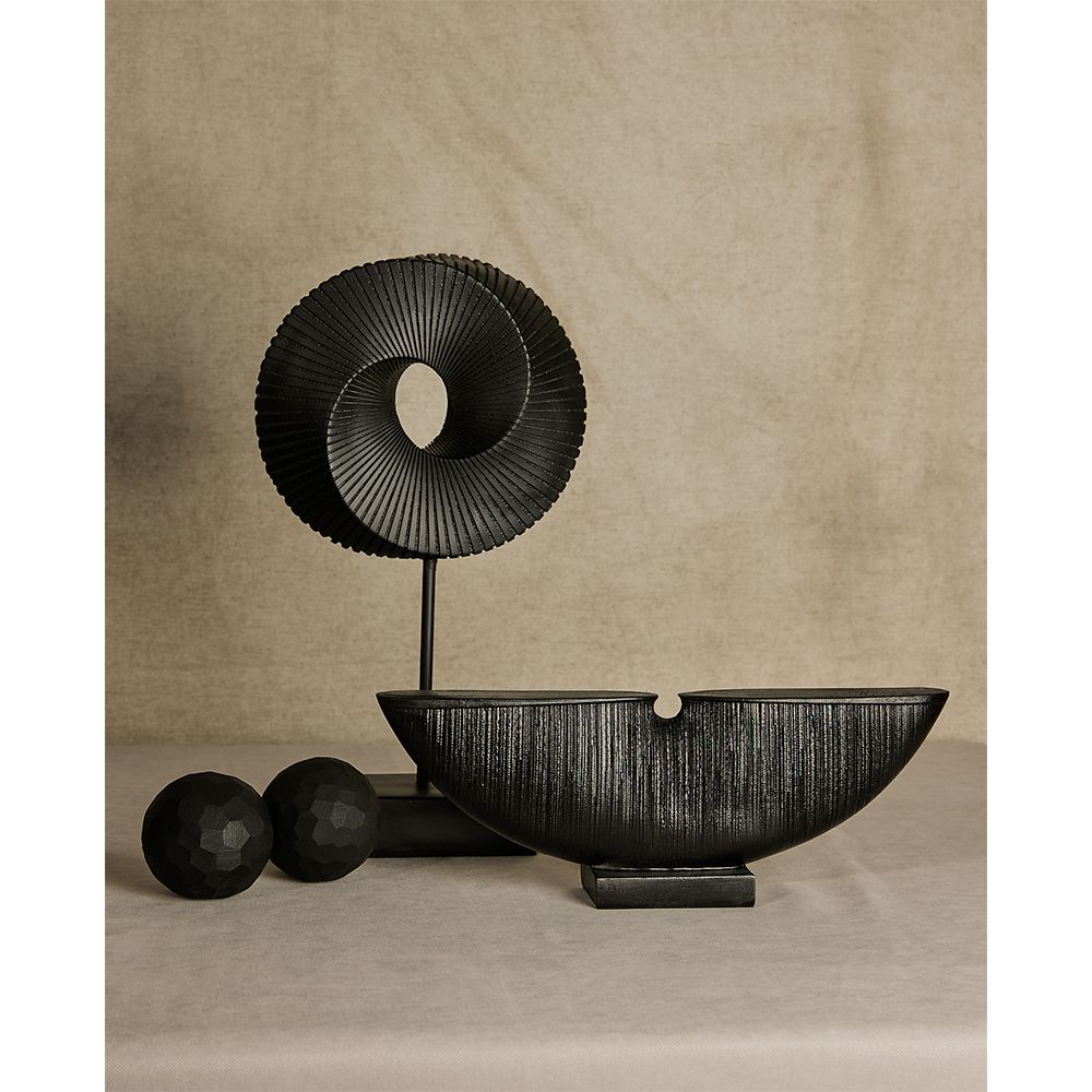 Decorațiune MORINI din poliresină neagră, 35 x 6 x 12 cm