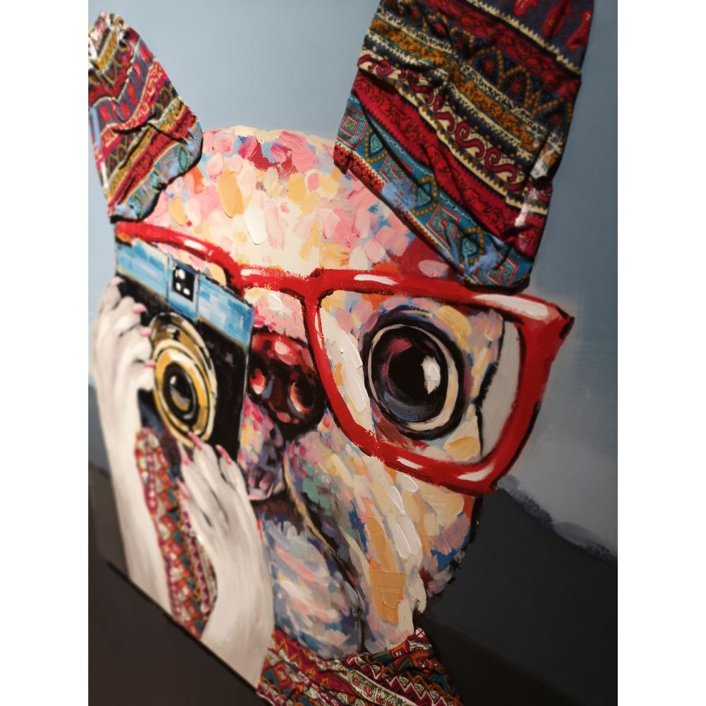 Tablou AXEL DOG A din pânză și lemn, dimensiuni 100 x 100 cm