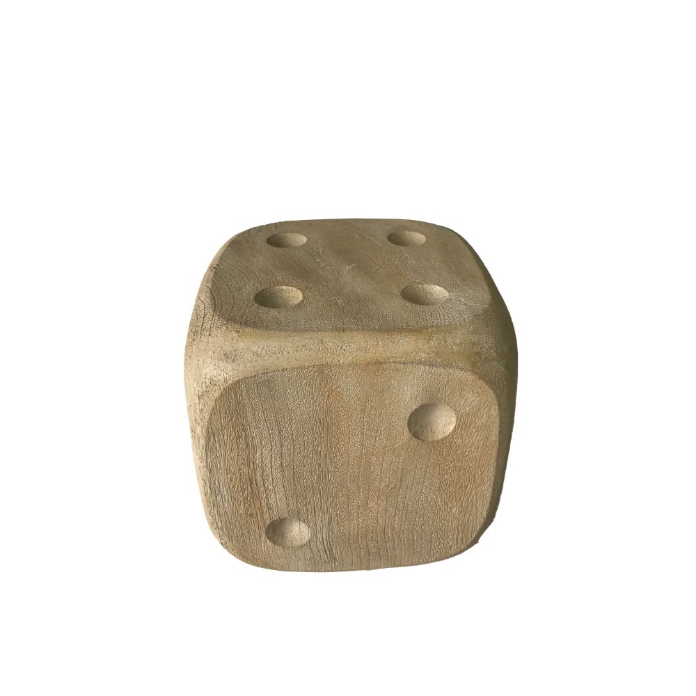 Decorațiune zar CAROE DIE din polirășină, 14 x 14 x 14 cm