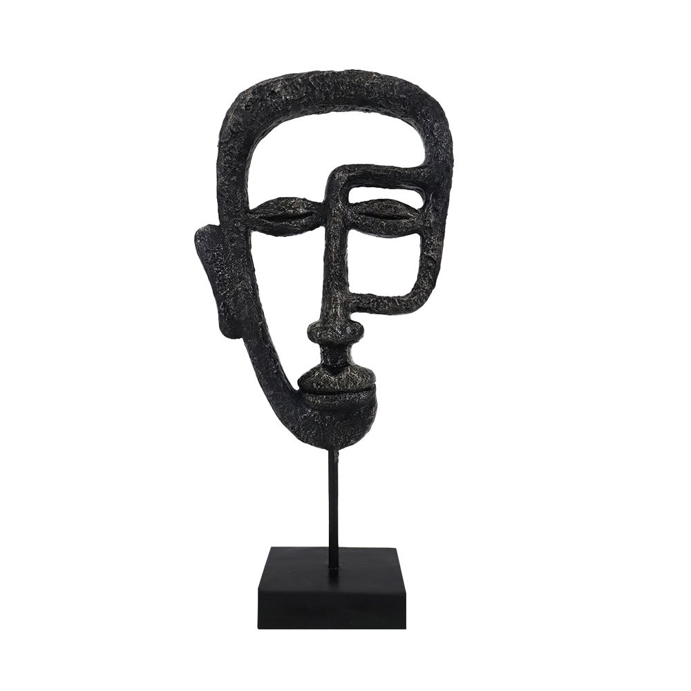 Statuie decorativă HAMENA A din poliresină neagră, 16 x 7 x 34 cm