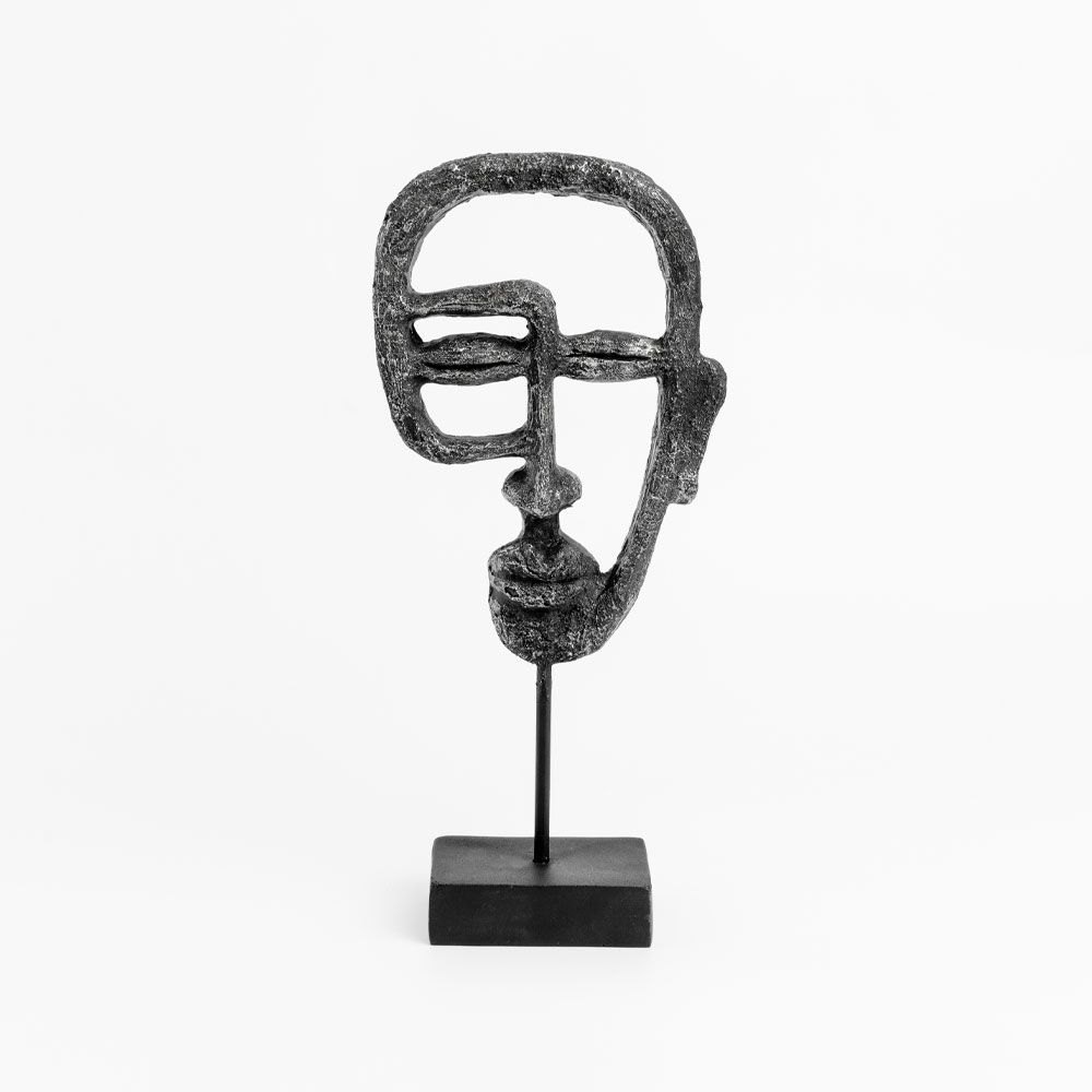 Statuie decorativă HAMENA B din polirășină neagră, 15 x 7 x 32 cm