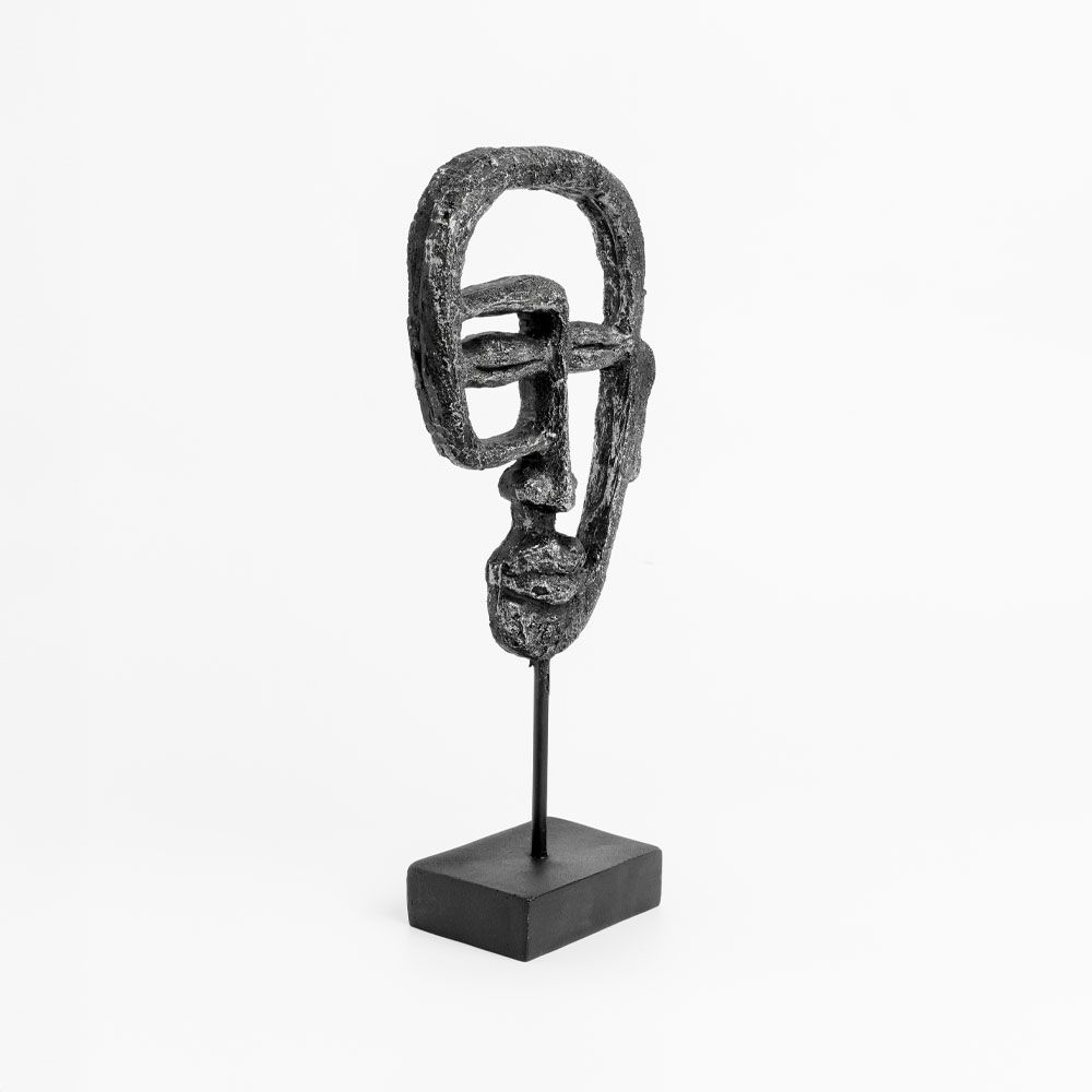 Statuie decorativă HAMENA B din polirășină neagră, 15 x 7 x 32 cm