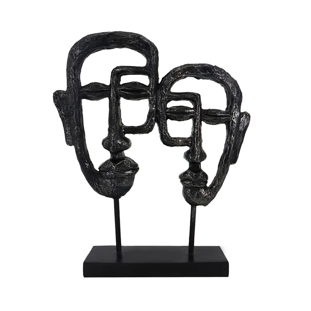 Totem decorativ HAMENA C din polirășină neagră, 23x6x28 cm