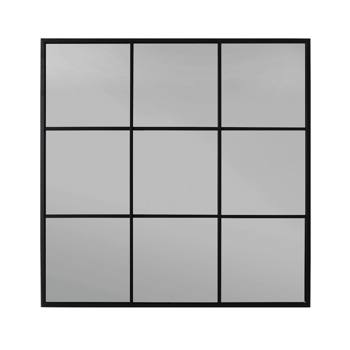 Oglindă de perete WINDOW PLANET, ramă din metal, 90x90 cm, Gold sau Negru