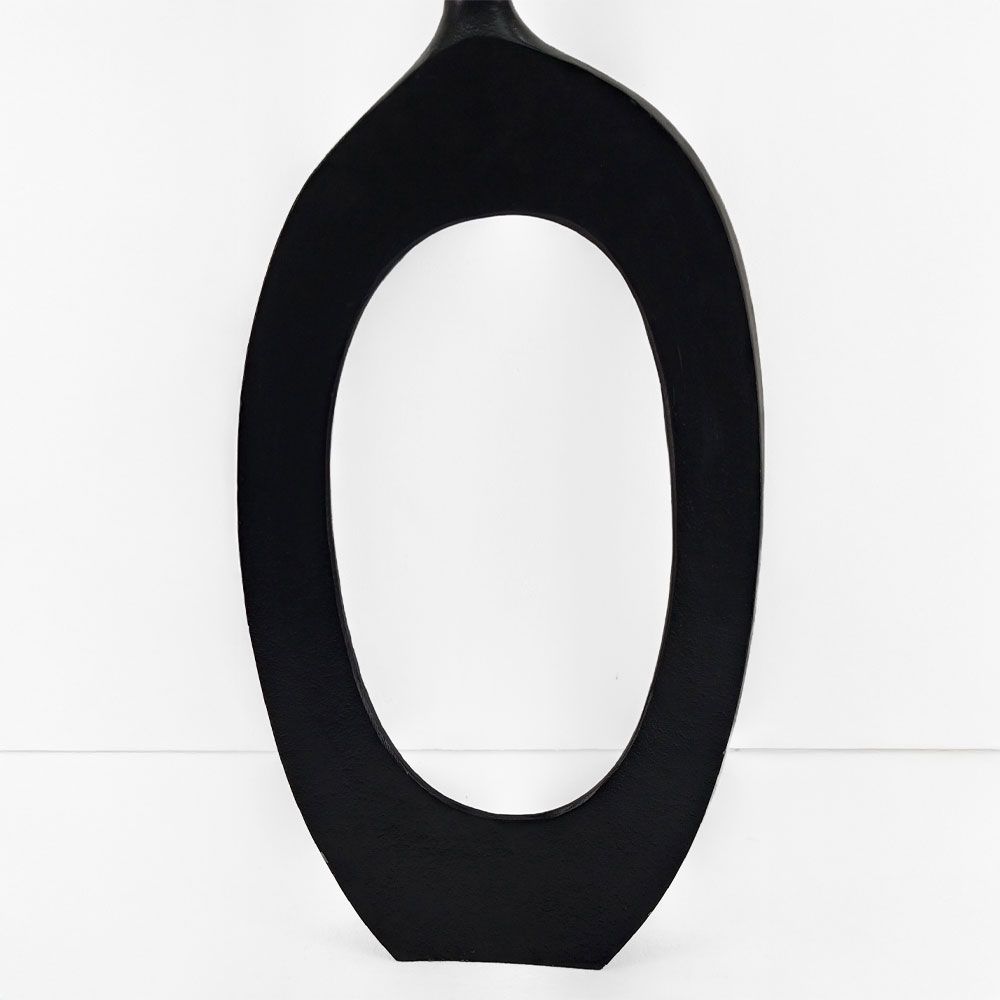 Vază decorativă NALENA din aluminiu negru mat, 28 x 5 x 61 cm