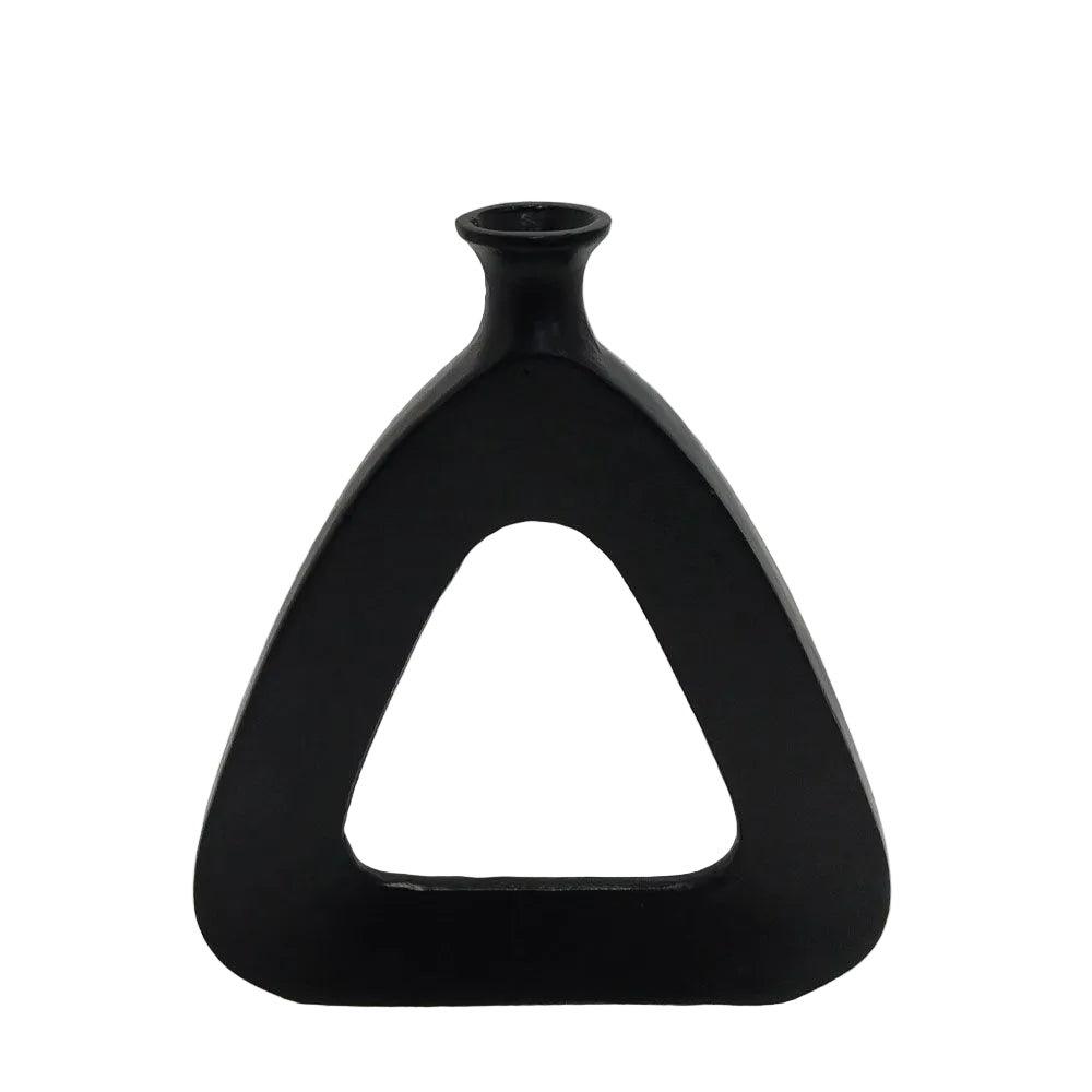 Vază NALENA TRIANGLE din aluminiu negru, 33 x 5 x 38 cm