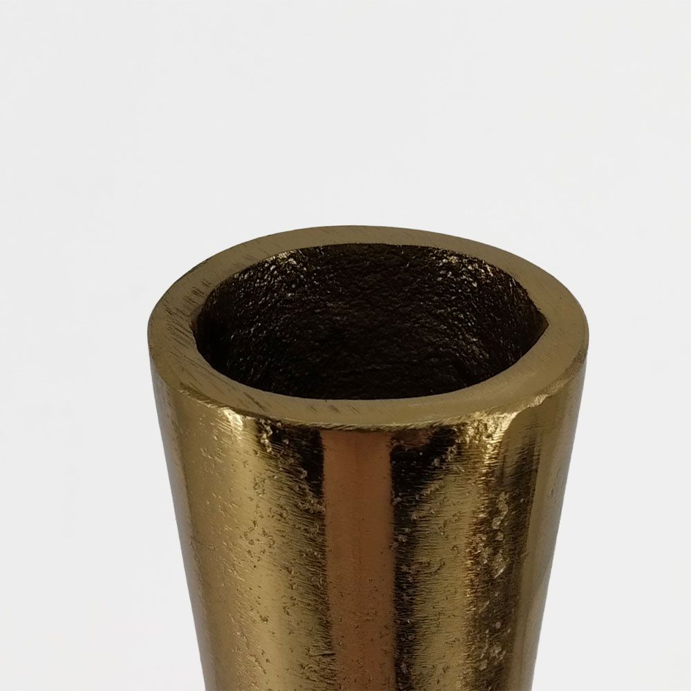 Vază AMDES din aluminiu, finisaj auriu, 19 x 7 x 56 cm