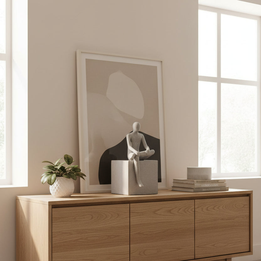 Figurină decorativă PORTER RELAXING MAN din piatră artificială, 26 x 26 x 52 cm