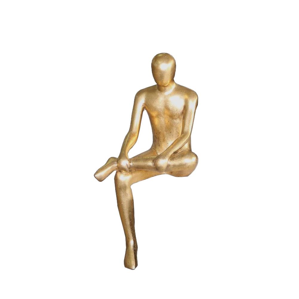 Figurină decorativă TRIME HANGING MAN din piatră artificială aurie, 19 x 23 x 43 cm