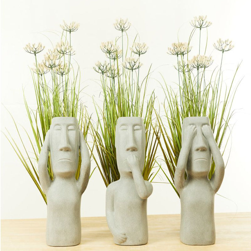 Figurină decorativă OMELDA EARS din piatră artificială gri, 21 x 17 x 51 cm
