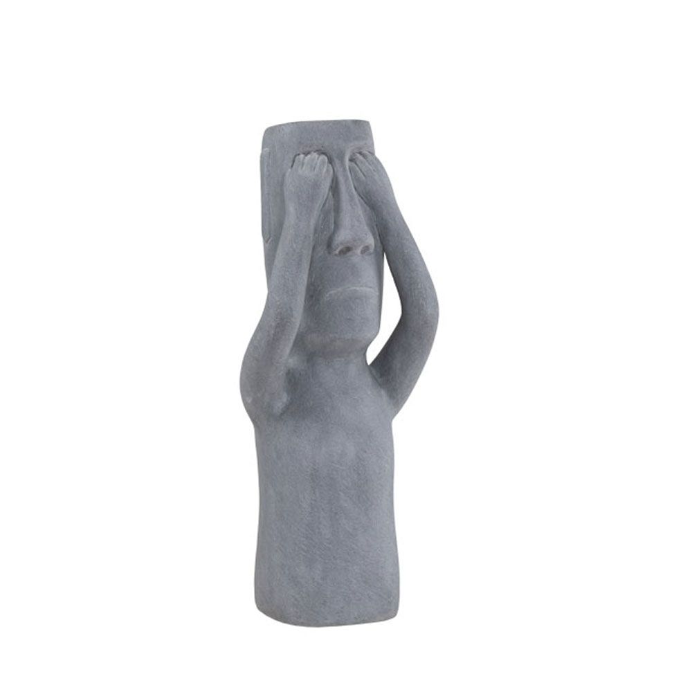Figurină decorativă OMELDA EYES din piatră artificială gri, 19 x 18 x 51 cm