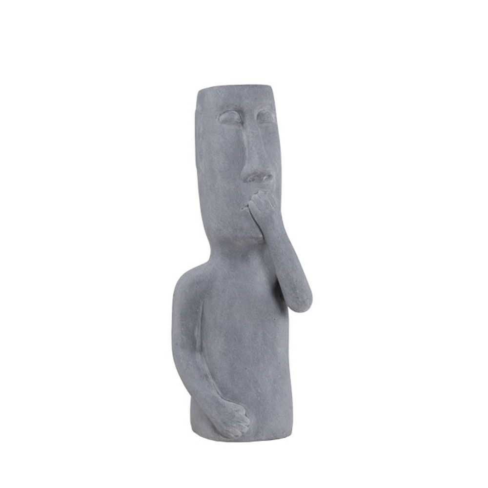 Figurină decorativă OMELDA MOUTH din piatră artificială gri, 21 x 20 x 51 cm