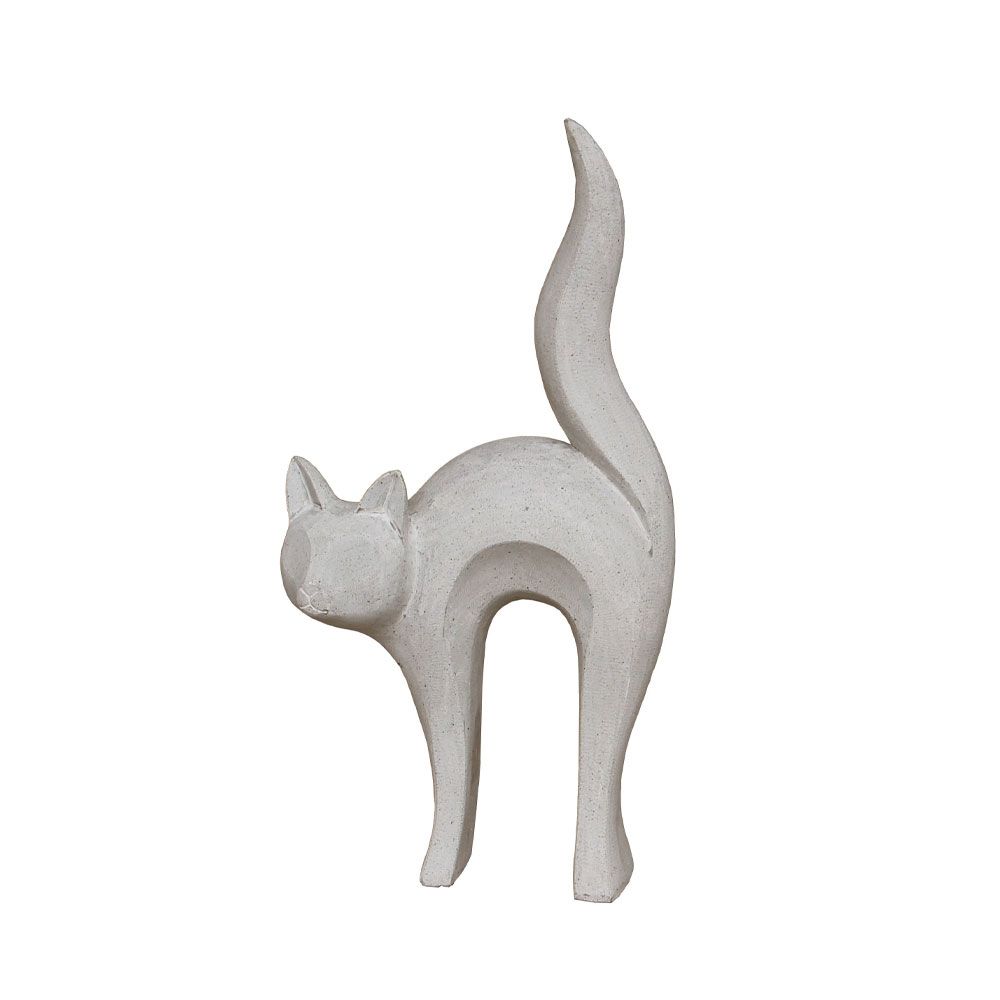 Statuie decorativă SARONA CAT din piatră artificială, 31 x 15 x 62 cm