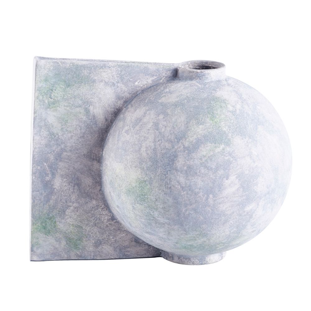 Vază ceramică ELKIS, textură gri tip marmură, 30 x 23 x 25 cm