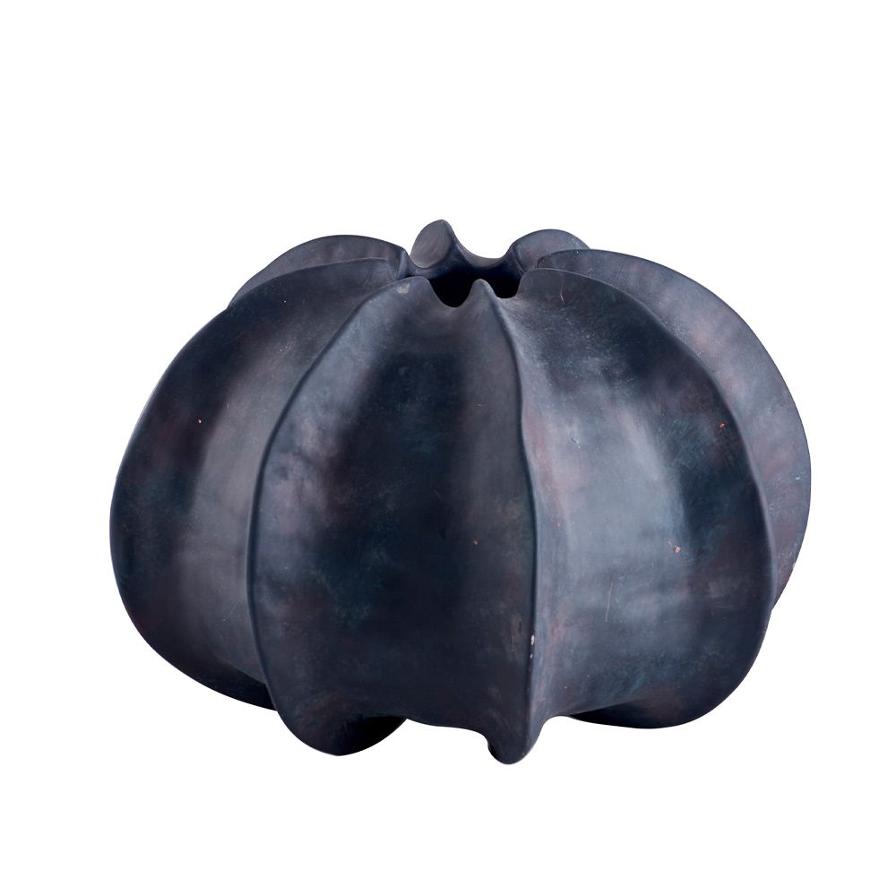 Vază decorativă DORALI din ceramică neagră, 30x30x22 cm