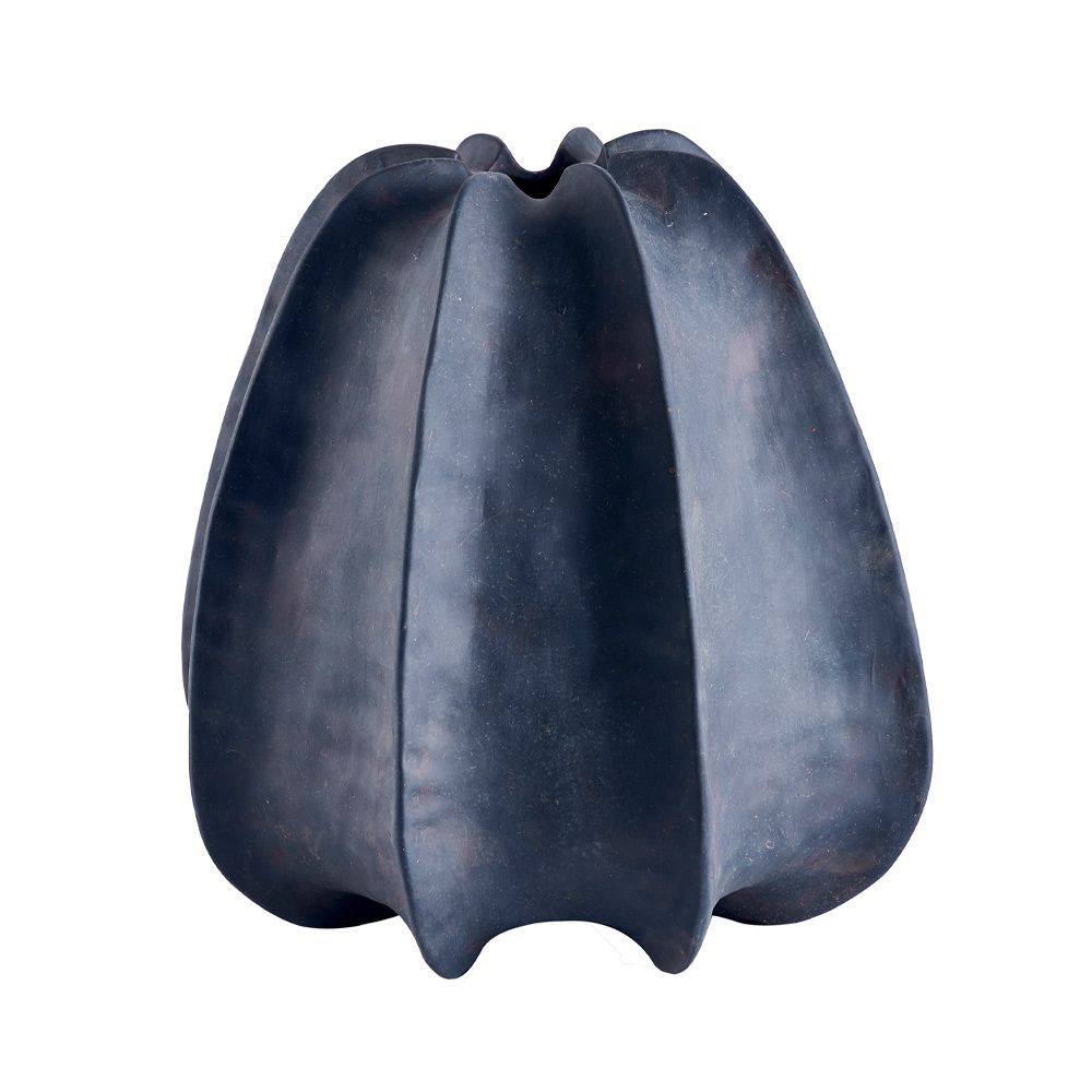 Vază DORALI din ceramică neagră, 34 x 34 x 34 cm