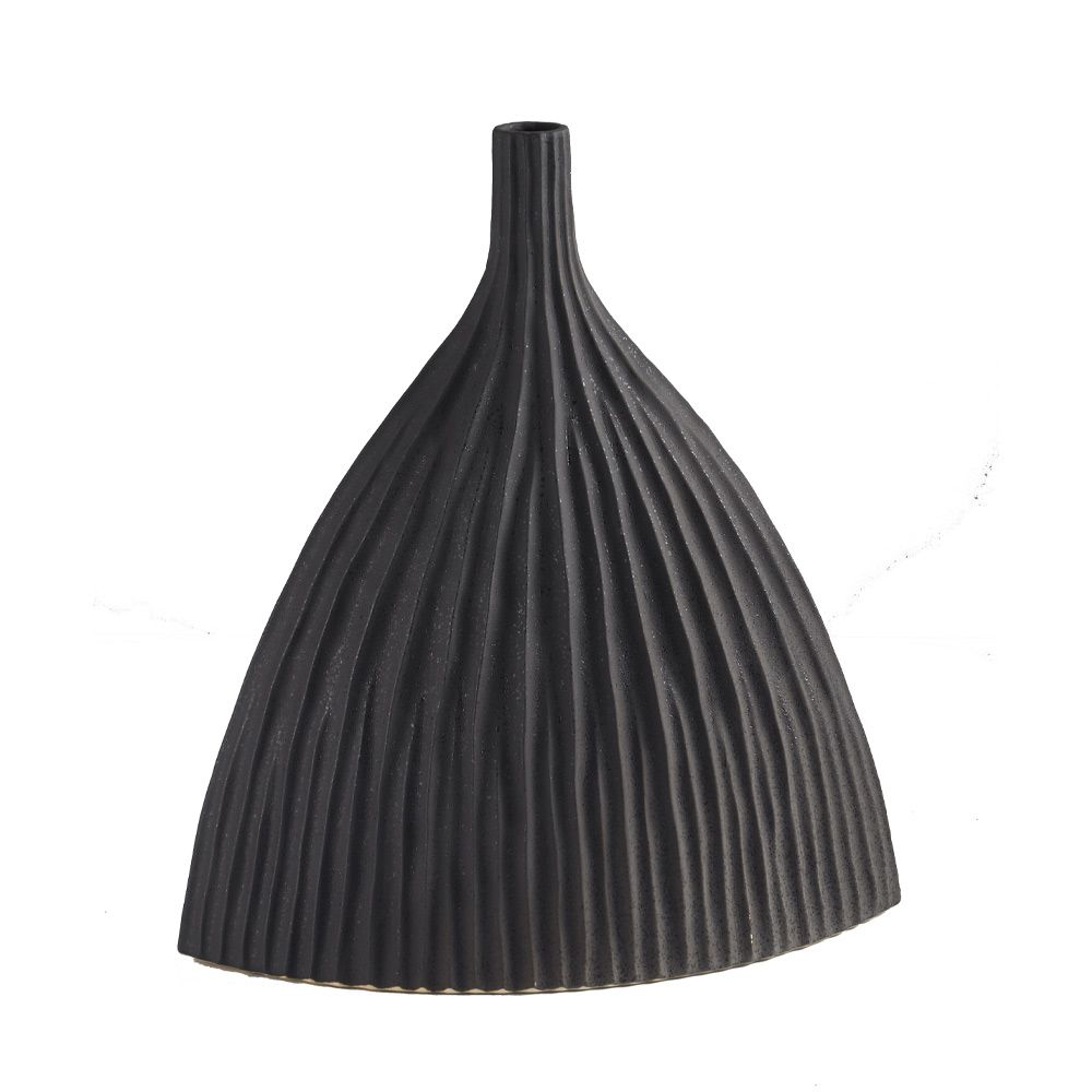 Vază decorativă IRADOS din ceramică neagră, 36 x 18 x 41 cm
