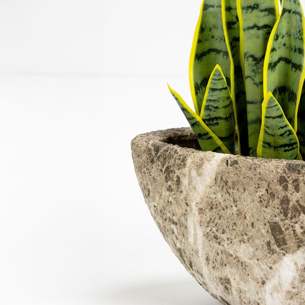 Set 2 ghivece ceramice BASHIR, bej-maro, 46 x 22 x 20 cm și 35,5 x 16 x 14,5 cm