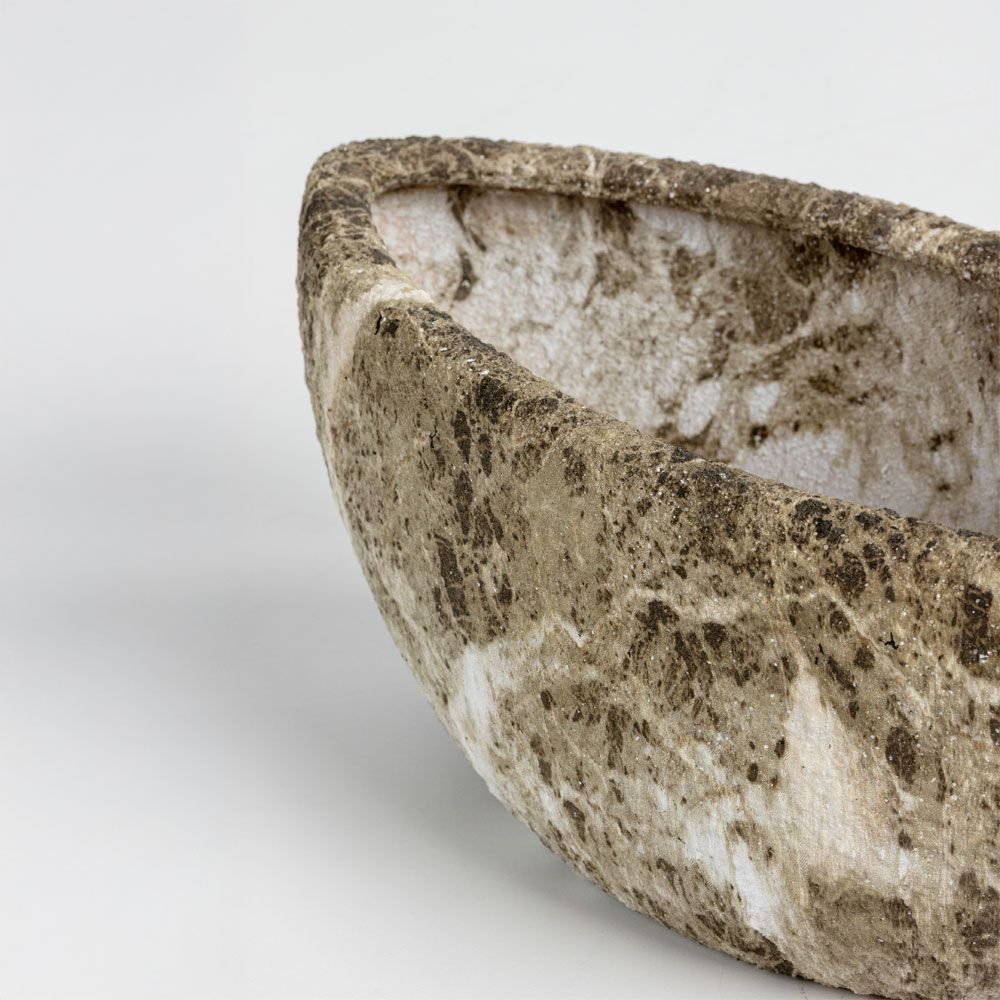 Set 2 ghivece ceramice BASHIR, bej-maro, 46 x 22 x 20 cm și 35,5 x 16 x 14,5 cm