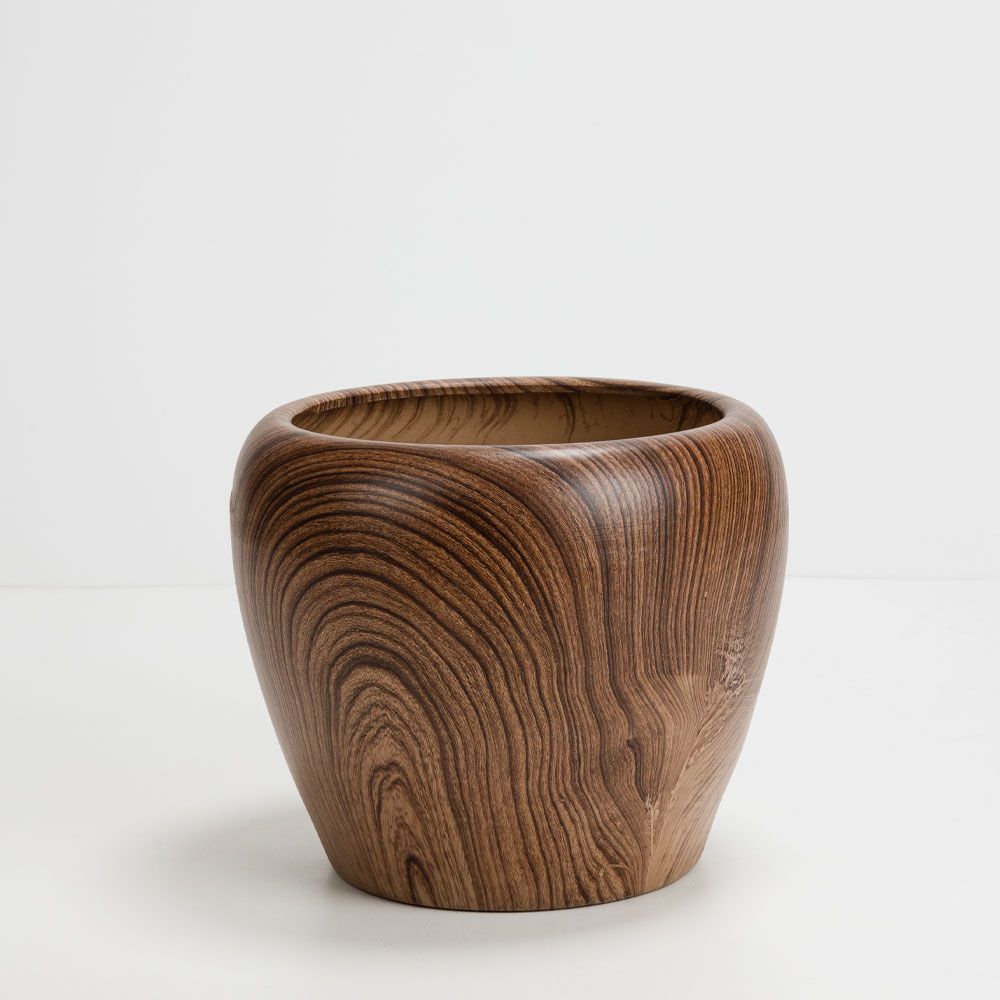Set 3 jardiniere ceramice BROIS, maro natural, de la 23 la 42 cm