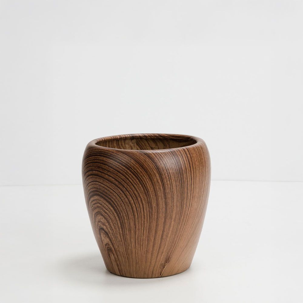Set 3 jardiniere ceramice BROIS, maro natural, de la 23 la 42 cm