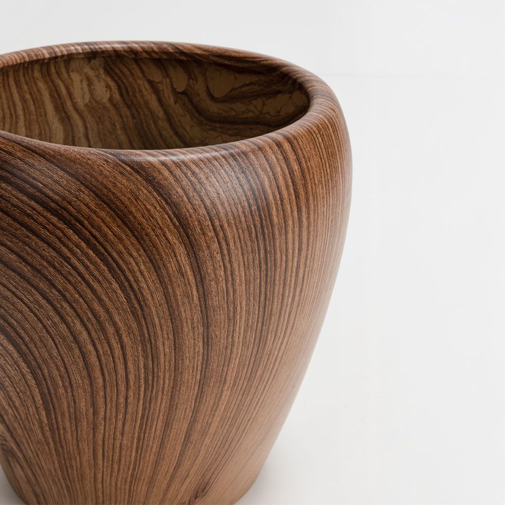 Set 3 jardiniere ceramice BROIS, maro natural, de la 23 la 42 cm