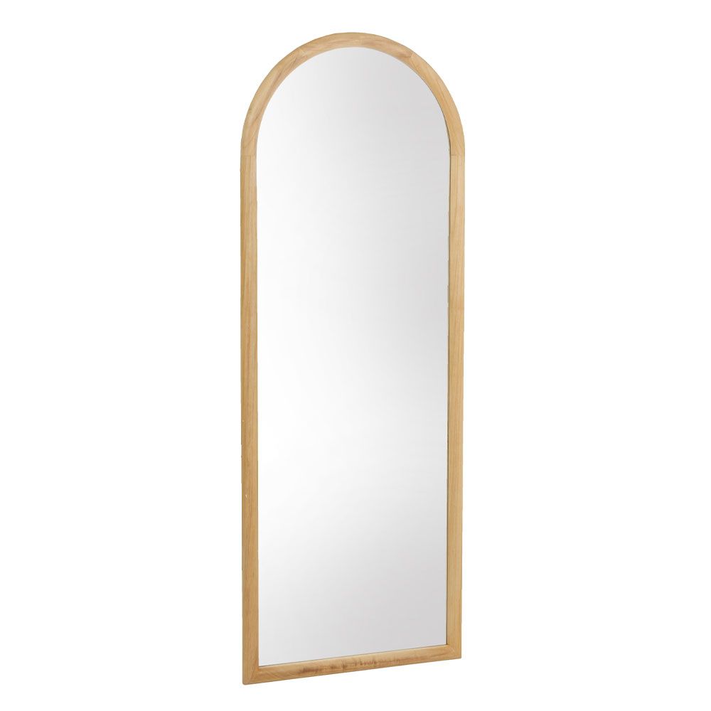 Oglindă GOLENA cu ramă curbată din lemn natural 60 x 160 cm