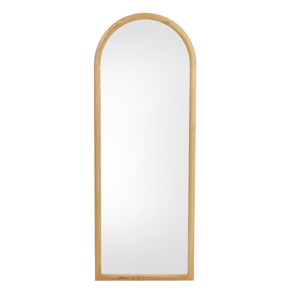 Oglindă GOLENA cu ramă curbată din lemn natural 60 x 160 cm