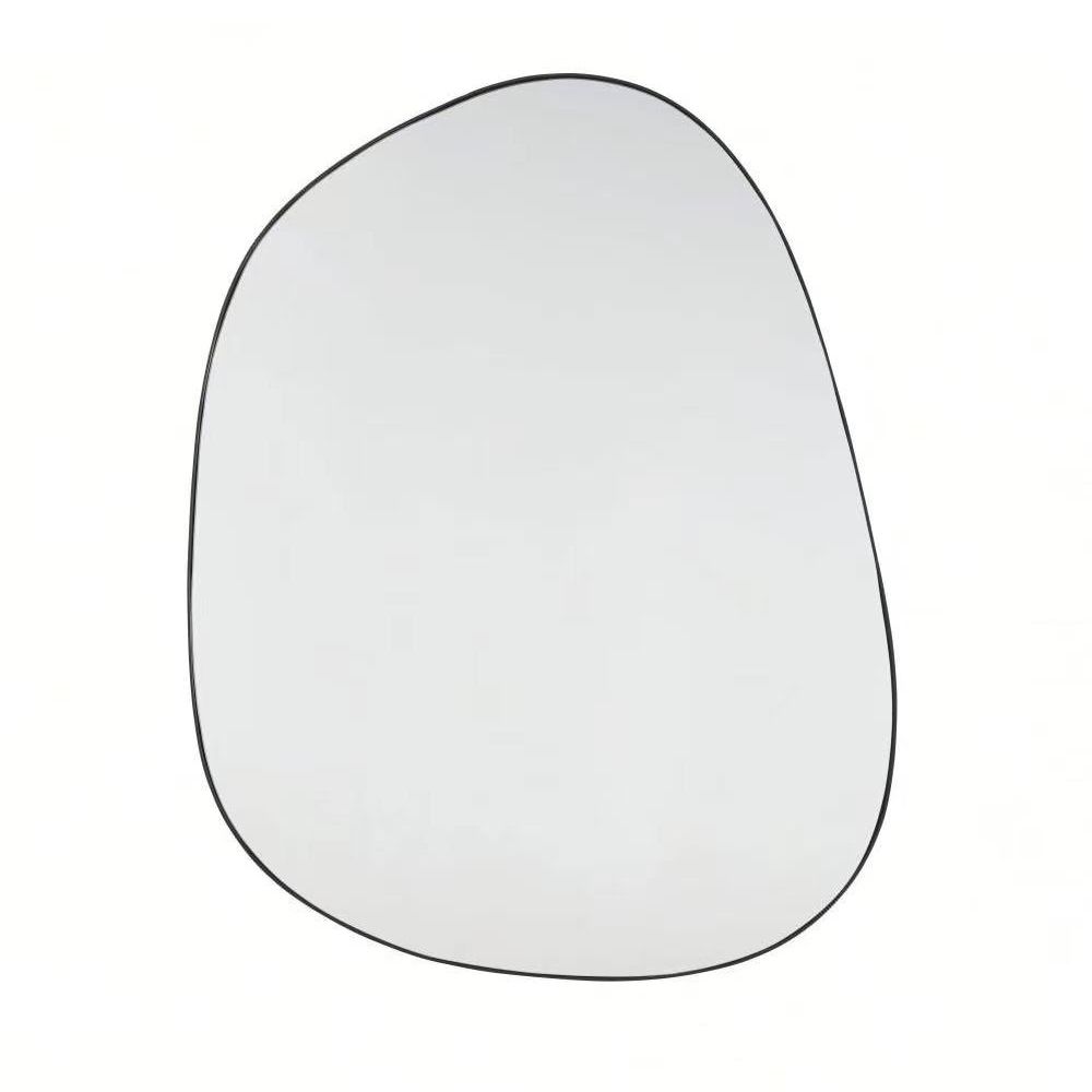 Oglindă de perete SALOT cu ramă din aluminiu negru, 50 x 80 cm