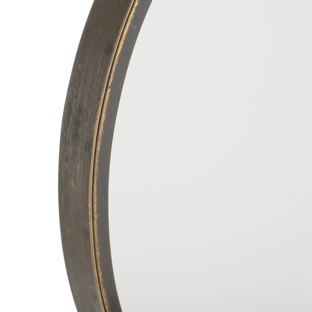 Oglindă NIMROD 84 cu cadru metalic finisat bronz, diametrul oglinzii 34 cm