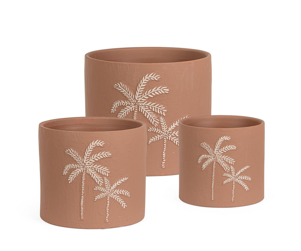 Set 3 vaze din teracotă JOELE, Ø20x17,5, Ø25x22 și Ø30x25 cm