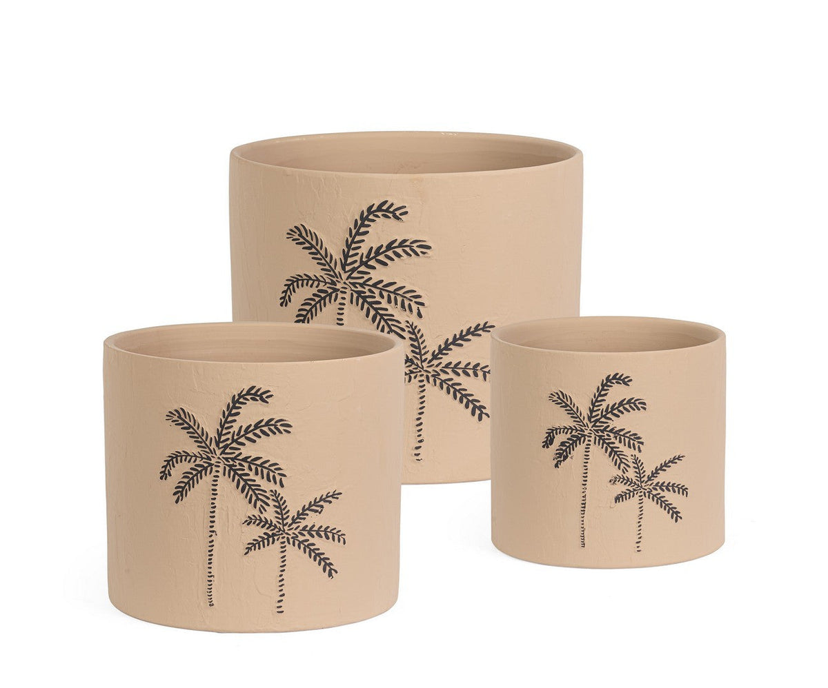 Set 3 vaze din teracotă JOELE, Ø20x17,5, Ø25x22 și Ø30x25 cm