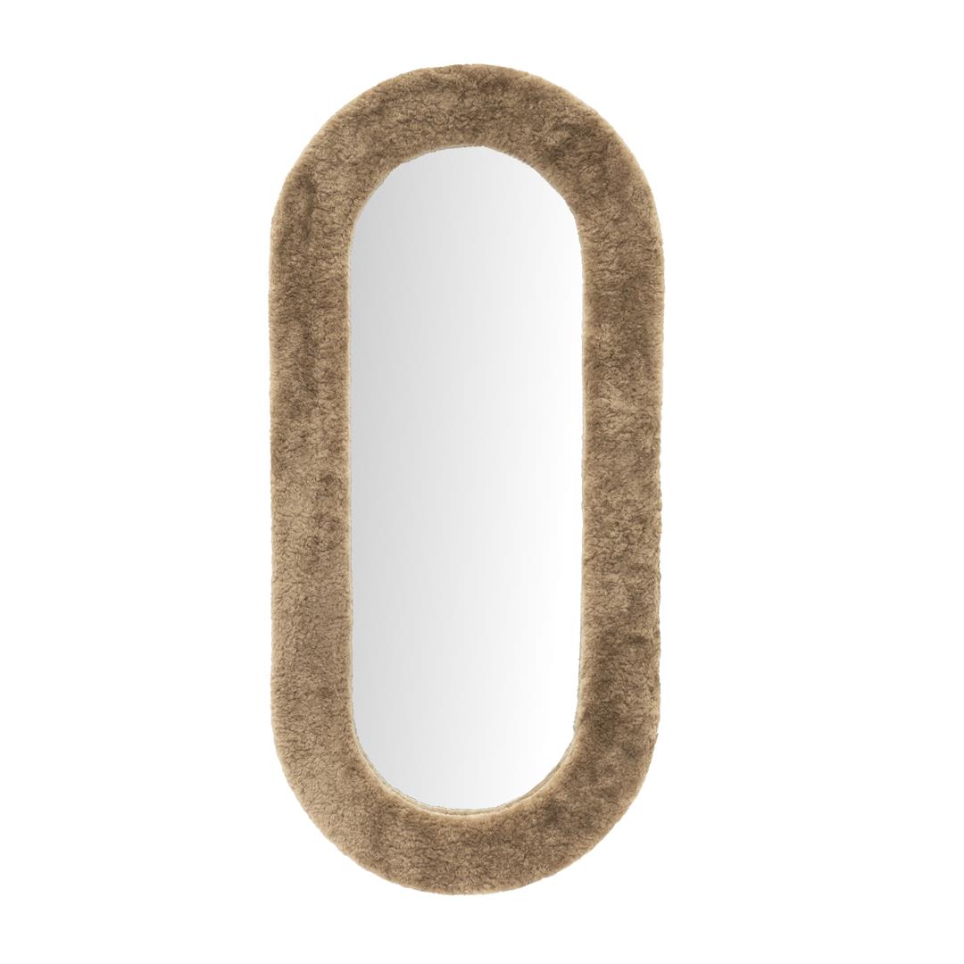 Oglindă de perete BRISAM din sticlă și material textil 60 x 130 cm