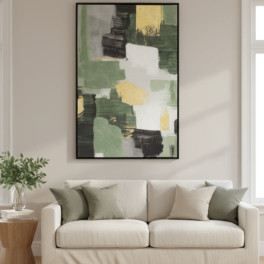 Tablou BOLD PICTURE pictat manual pe pânză, ramă din MDF, 82,6 x 122,6 cm
