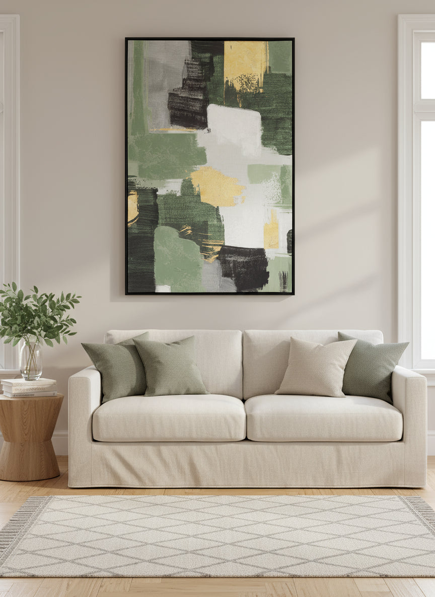 Tablou BOLD PICTURE pictat manual pe pânză, ramă din MDF, 82,6 x 122,6 cm