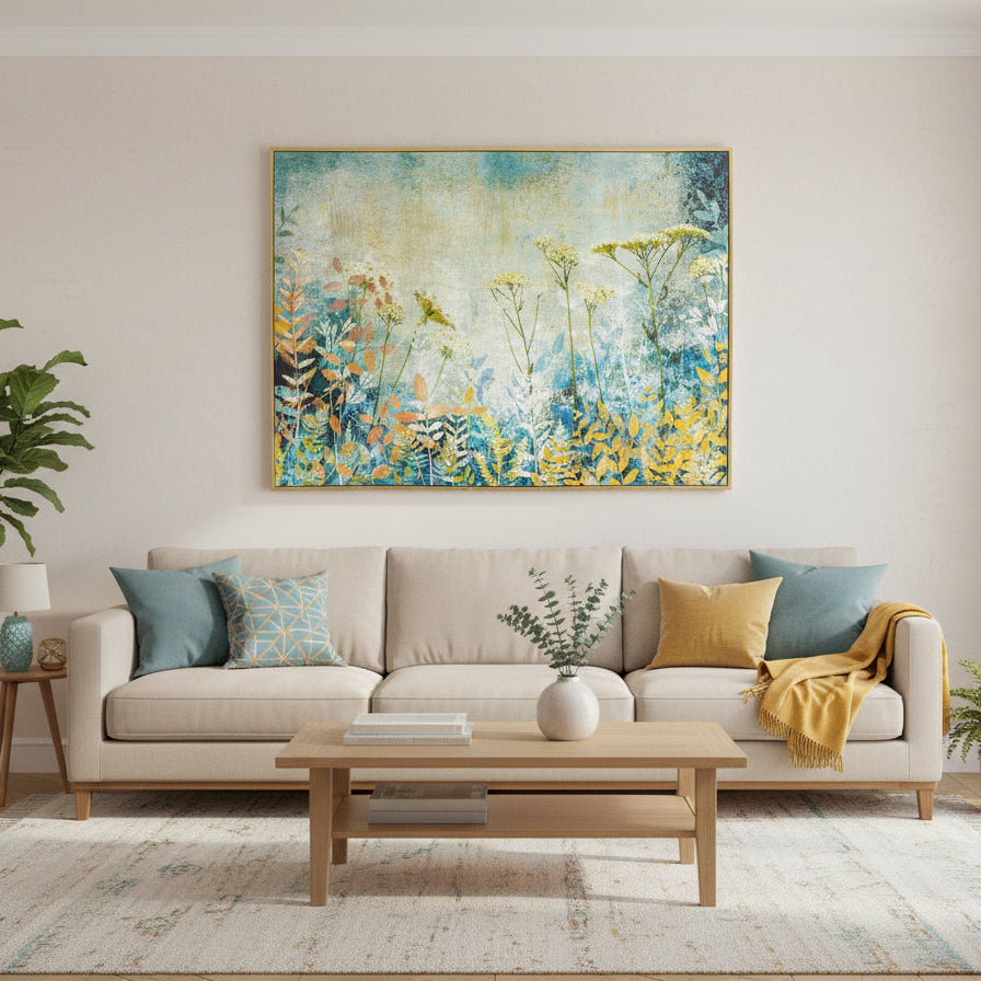 Tablou GALLERY 920 pictat manual pe pânză, lemn de pin și plastic, 120 x 90 cm