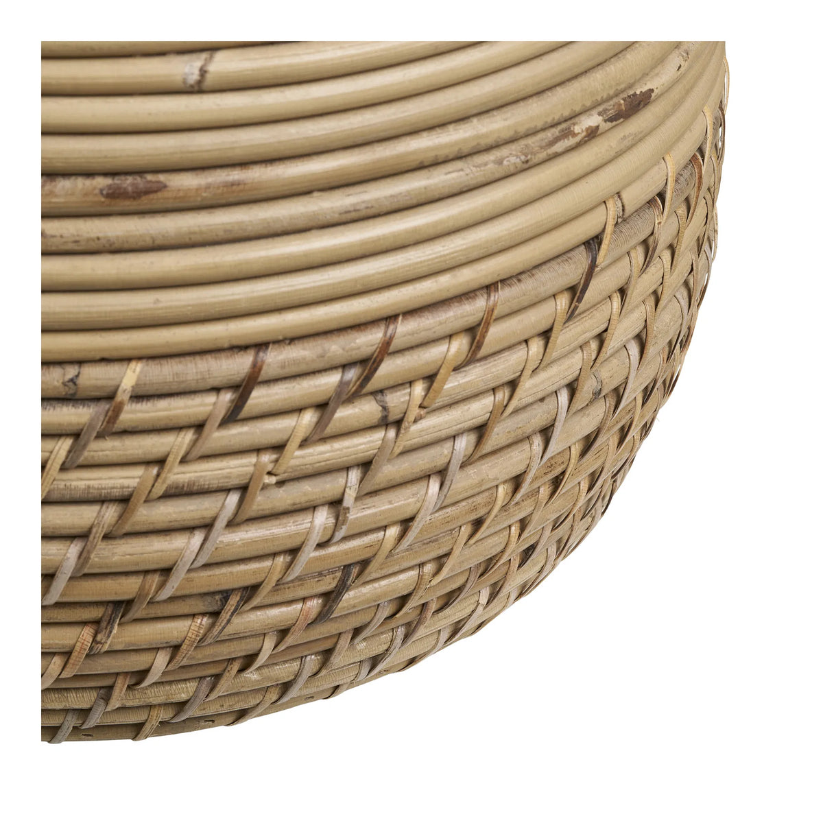Set 2 coșuri decorative ZOLMIRA din ratan natural, 25/38 x 25/38 x 28/34 cm