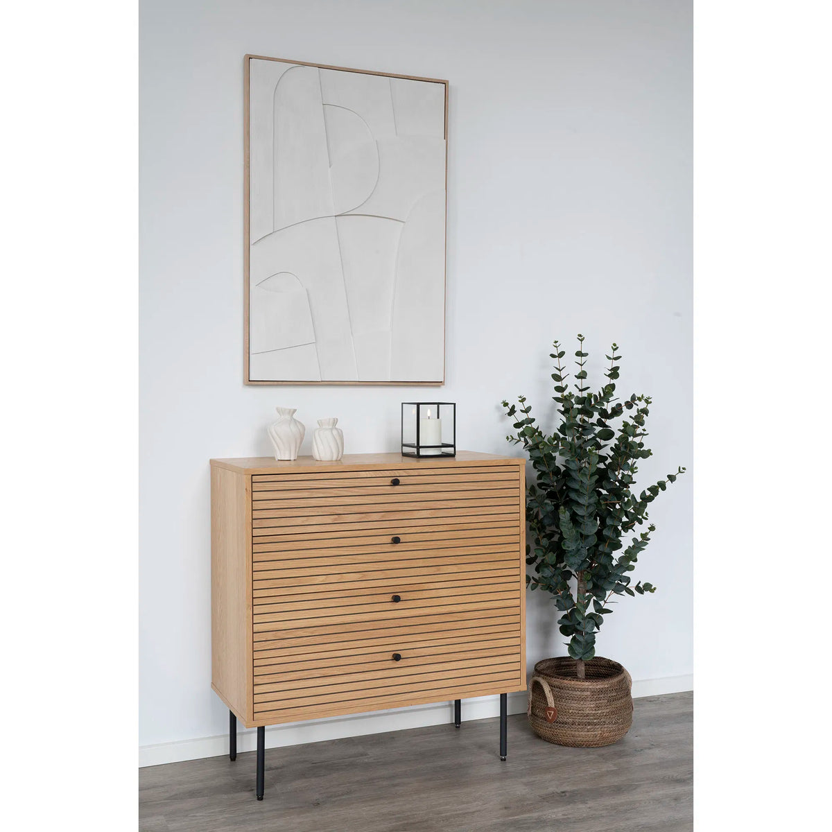Set 2 coșuri decorative ASTOR din frunză de bananier, diametru 30,5 și 39 cm