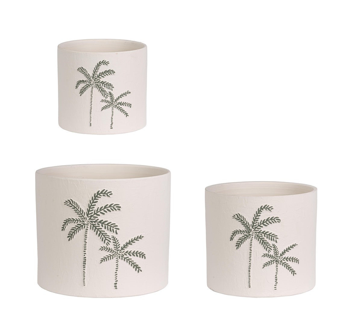 Set 3 vaze din teracotă JOELE, Ø20x17,5, Ø25x22 și Ø30x25 cm
